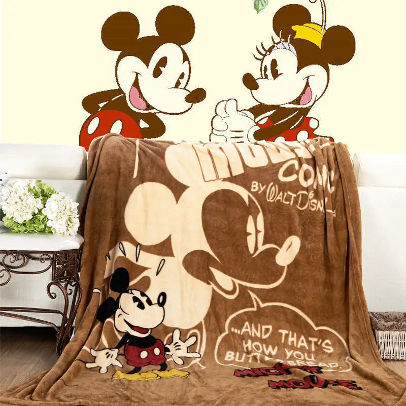 

200x150cm Disney mickey cartoon baby flannel upgraded blanket coral fleece multifunctional office blanket Iron Man Spiderman