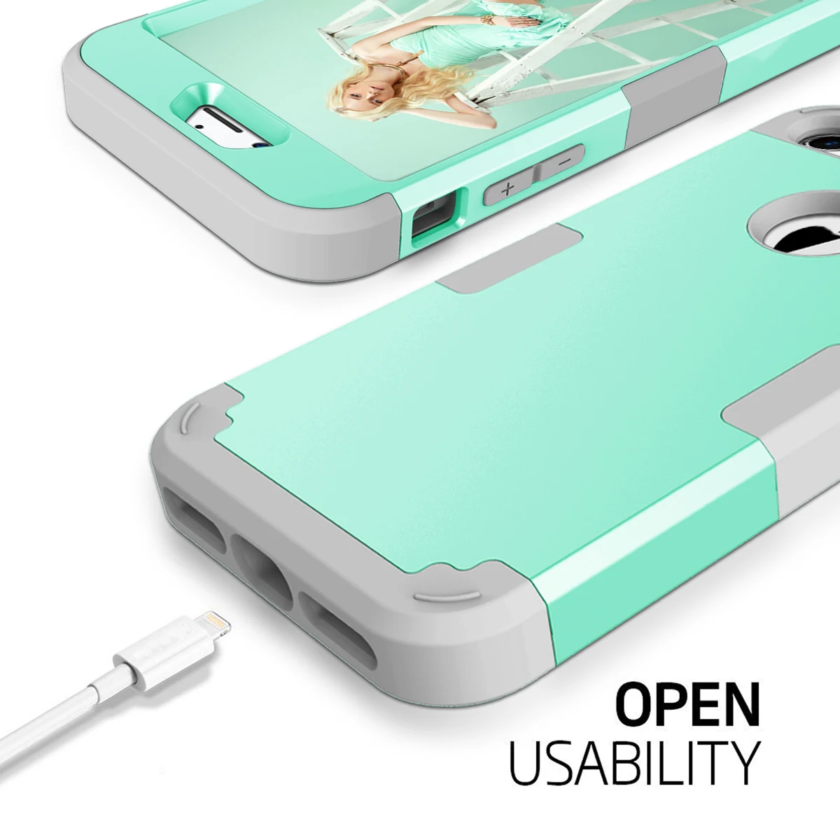 For Apple iPhone 8 Case Shockproof Protect Hybrid Hard Rubber Impact Armor Phone Cases For iPhone 7/8 Plus Cover