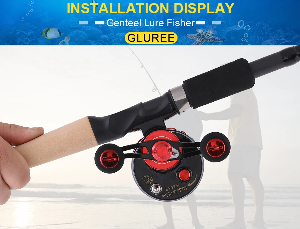 GLUREE Fishing Rafts Saltwater Fly Fishing Reel Metal Line Cup 6+1BB 2.61 RedBlack LeftRight Hand Bait Casting Ice Front Wheel (20)