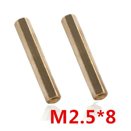 Шестигранная гайка/винт M2.5x8 с шестигранной головкой латунная Резьбовая опора