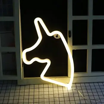

Unicorn Cat Neon Sign Decor Lighting Wall Lamp LED Night Light USB / Battery Operated Neon Light for Home Bar Christmas Gift