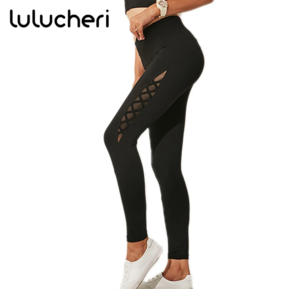

Women Solid Hollow Fitness Leggings High Elastic Sportswer Workout Outdoor Gym Pants Running Exercise Breathable Slim Trousers
