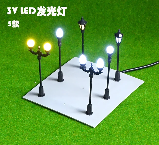 scale model train railway layout street leds lampposts lights lamps