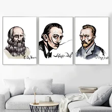 Artist Van Gogh Salvador Dali Vinci Wall Art Canvas Painting Nordic Posters And Prints Wall Pictures For Living Room Home Decor