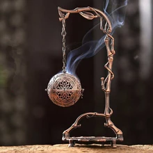 MagiDeal китайский сплав Дракон Висячие обратного потока ладан горелка H 28,5 см~ Красный