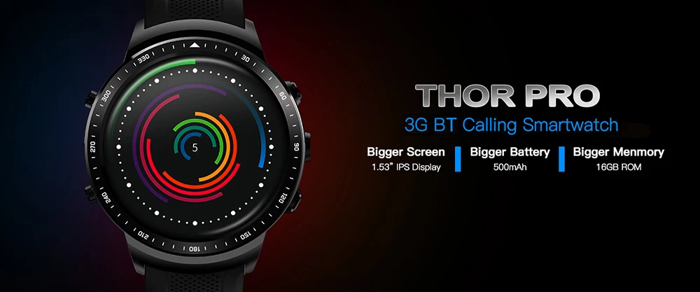 Zeblaze Thor PRO 3g gps WiFi умные часы MTK6580 четырехъядерный 1 ГБ/16 ГБ Bluetooth 1,5" наручные часы Nano SIM Смарт-часы