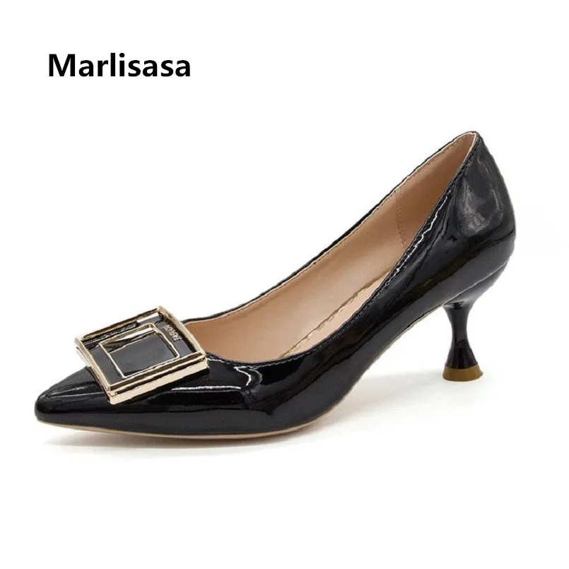 Talon d Lady c Mode Pompes a Cuir Doux F3046 Femmes Club Marlisasa Bureau Party B Night Pu Chaussures Casual De Haut Femme Noir En fqqxvwgA7