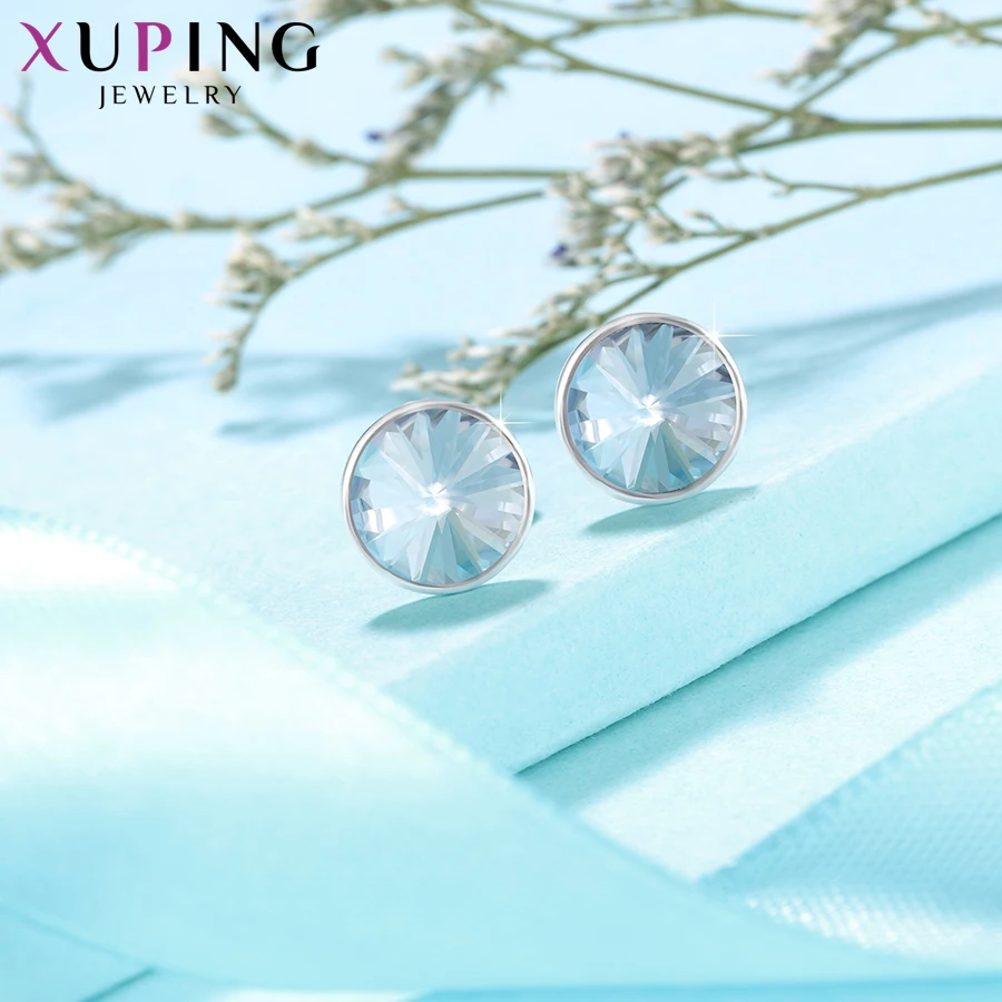 Xuping 8*8 мм серьги-гвоздики модные ювелирные изделия Кристаллы от Swarovski простая простота многоцветный Женские вечерние подарки M79/M80-20387