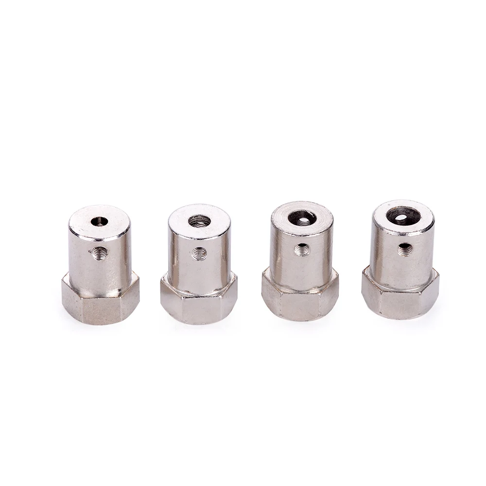 2Pcs Top Quality Hex Coupler Iron Electroplated Shaft Coupling For Connecting Motor Shaft and