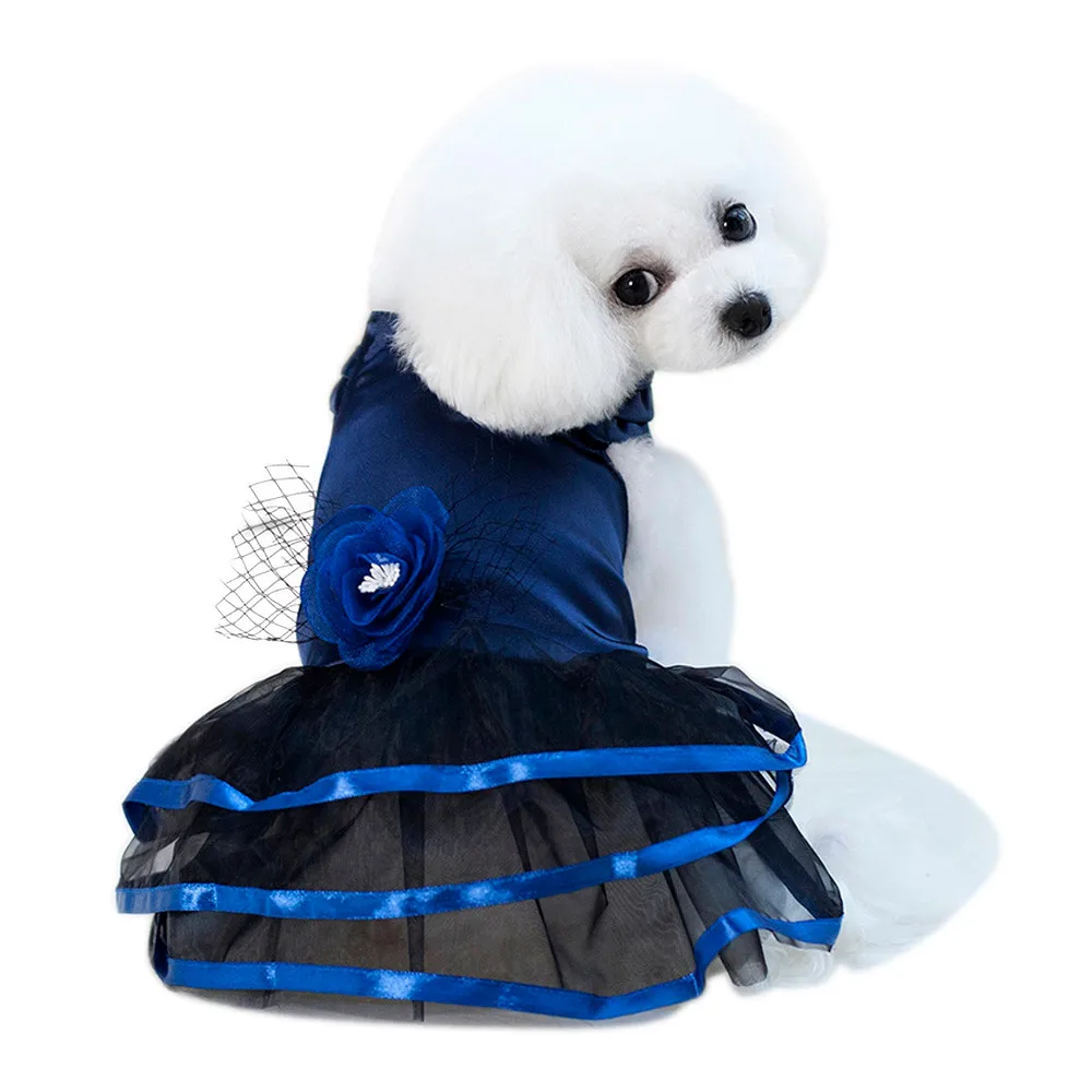 Small Dog Skirt Pet Dog Grenadine Flower Skirt Dog Cat Cute Summer