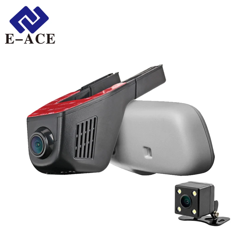 E-ACE Car Dvr WIFI DVRs Dual Camera Lens Registrator Dashcam Digital Video Recorder Camcorder Full HD 1080P 30FPS Night Version