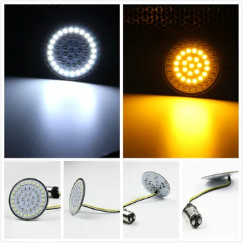 

A Set Of Pair LED lamp turn signal inserts Car Light Double color White tach Fore Lights 5cm 12 Volt 1157