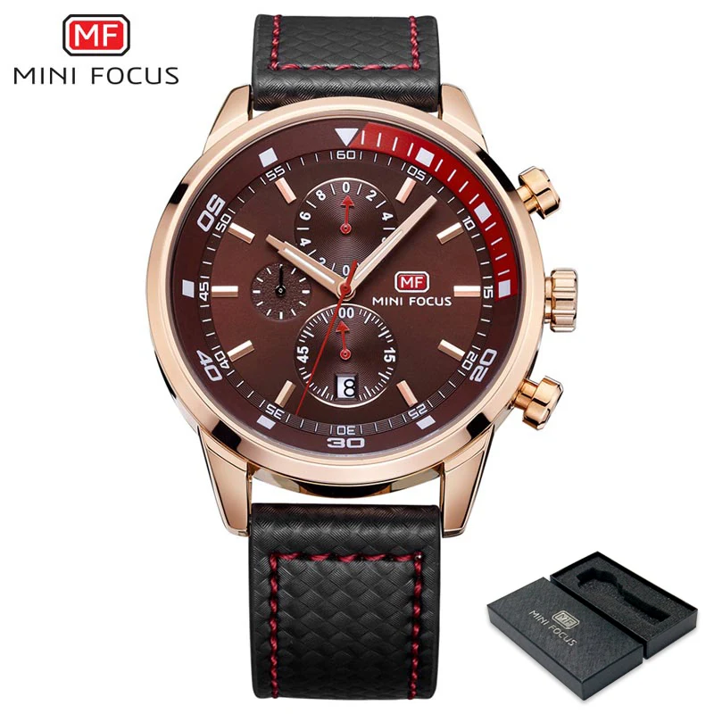 

2017 Brand MINIFOCUS Watches men Casual Quartz reloj Leather wristwatch Army Military reloj hombre men's clock relogio masculino