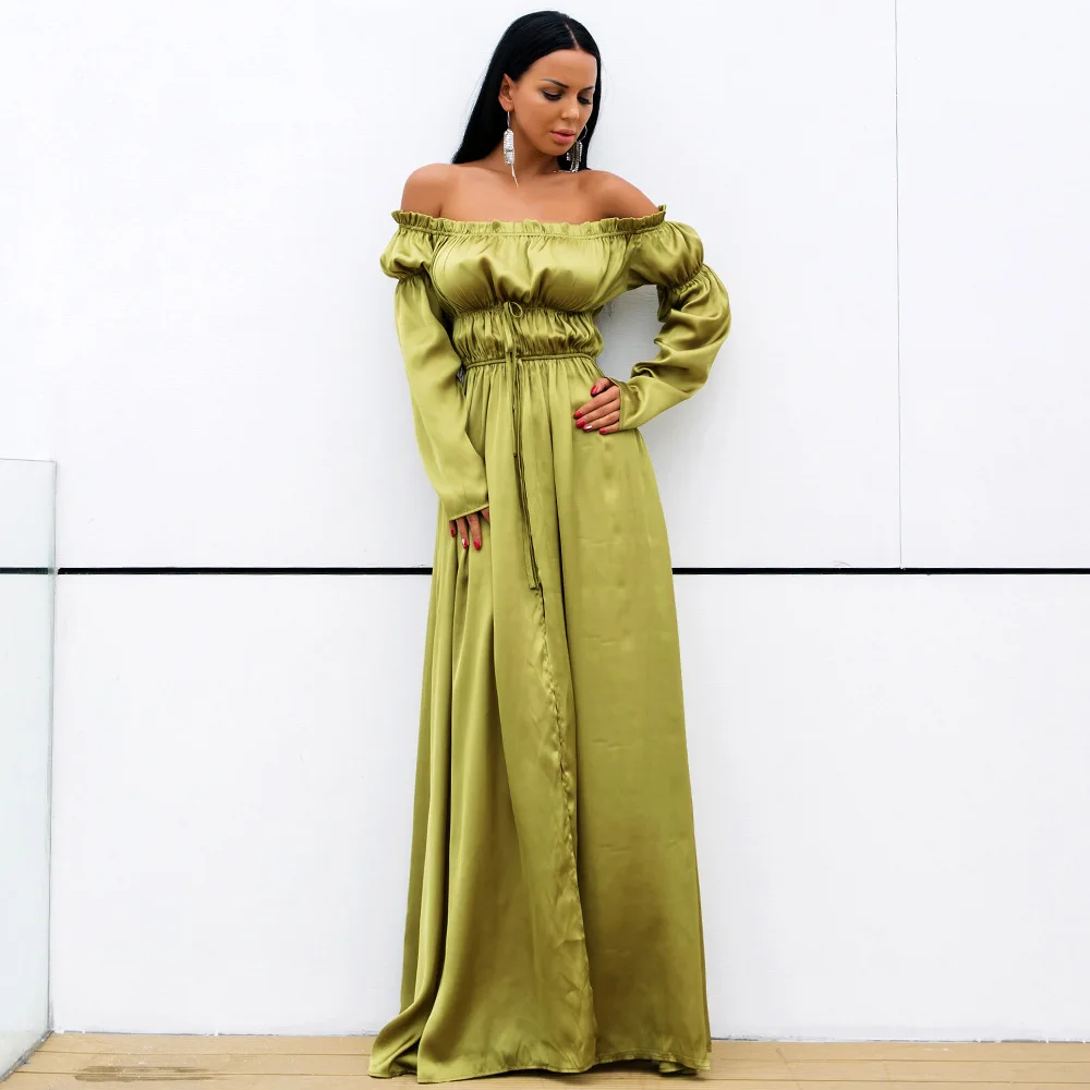 

2019 Dress Sexy Celebrity Backless Slit Chalaza Elegant Women Slash Neck Night Club Full Body con Party Dresses Wholesale