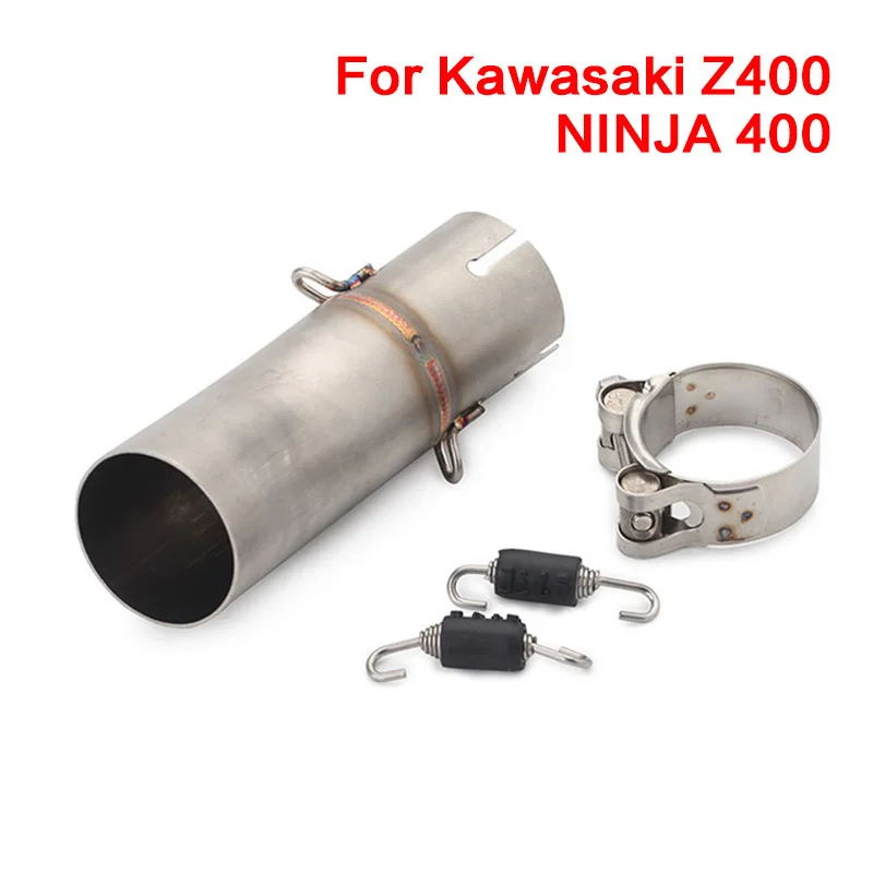 

Z400 Universal 51mm Motorcycle Muffler Exhaust Pipe Middle Link Pipe For Kawasaki z400 Ninja 400 2018 2019 Slip-On