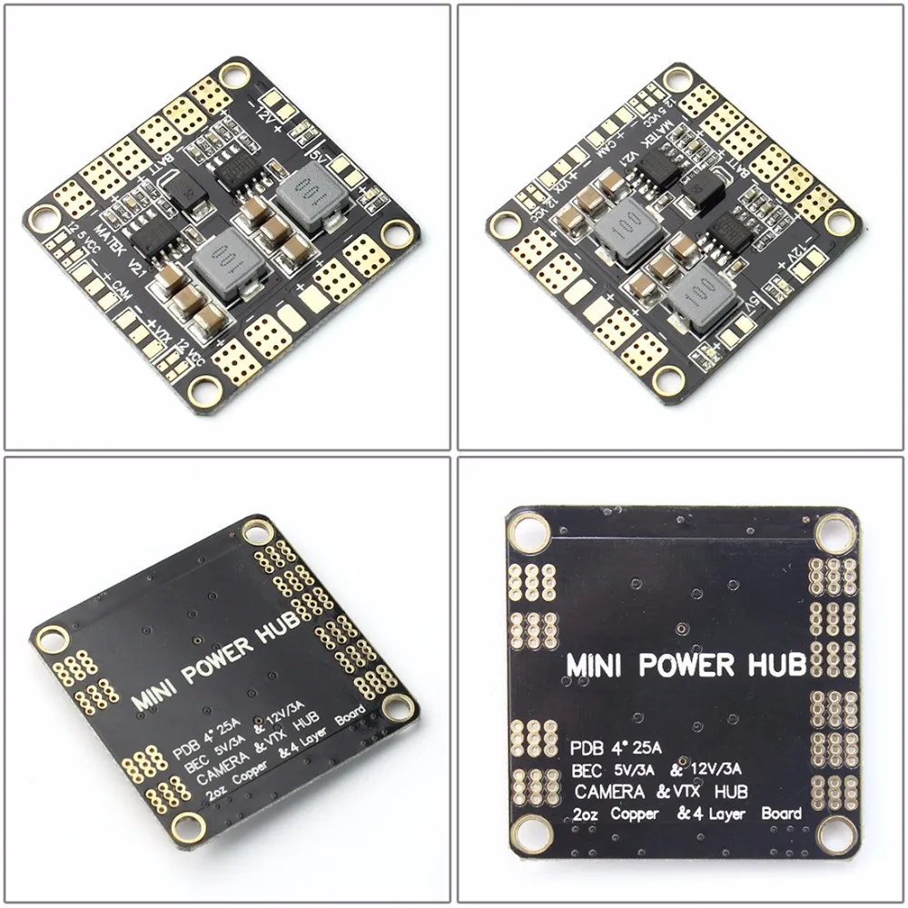 F16892 мини блок питания распределительная плата PDB с BEC 5 V& 12 V для FPV 250 ZMR250 Мультикоптер Квадрокоптер