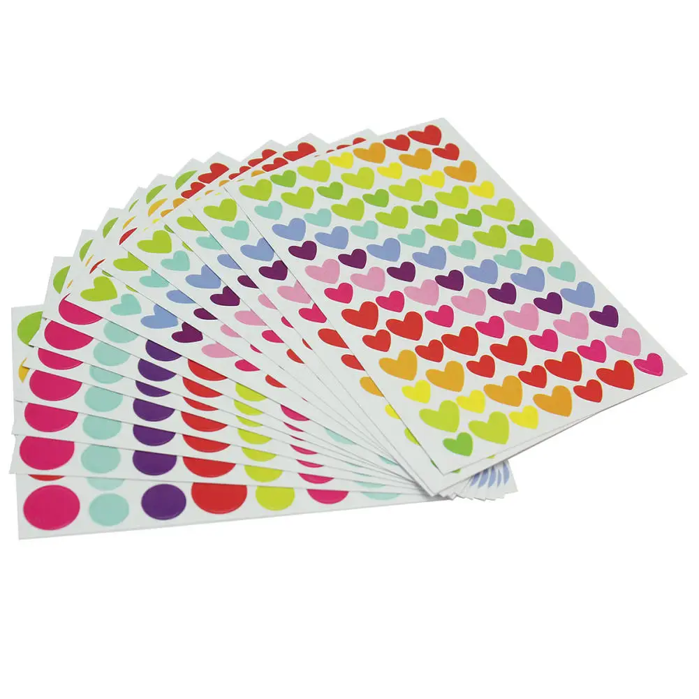 

12pcs Love Heart Dot Paper Sticker For Card Making Scrapbooking Diary Planner DIY Decoration
