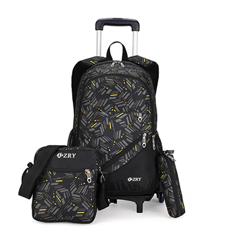 

ZIRANYU Kids boys girls Trolley Schoolbag Luggage Book Bags Backpack Latest Removable Children School Bags 2/6 Wheels 3pcs Suit