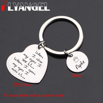

FLYANGEL Personalized Engraved Name Keychain Dog Mom Key Holder When I Open My Eyes I Miss You Dog Lover Pet Loss Memorial Gifts
