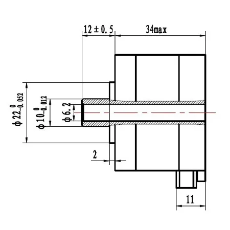 Шаговый двигатель Nema17 с полым валом 34 мм корпус 12 длина вала|hollow shaft stepper motor|stepper