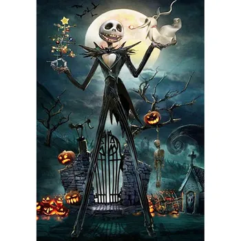 

New Pumpkin King Halloween 5D Embroidery Paintings Rhinestone Pasted DIY Diamond Painting Cross Stitch 30*40cm Art Moon Craft #M