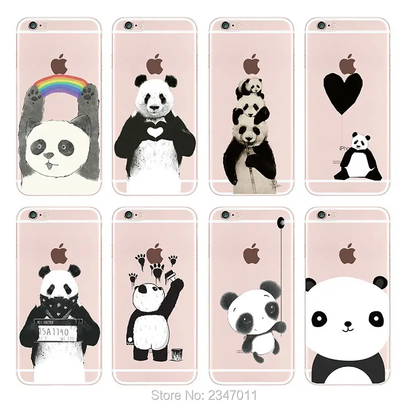 China Baru Lucu Panda Kasus Silicone Transparan Animasi untuk