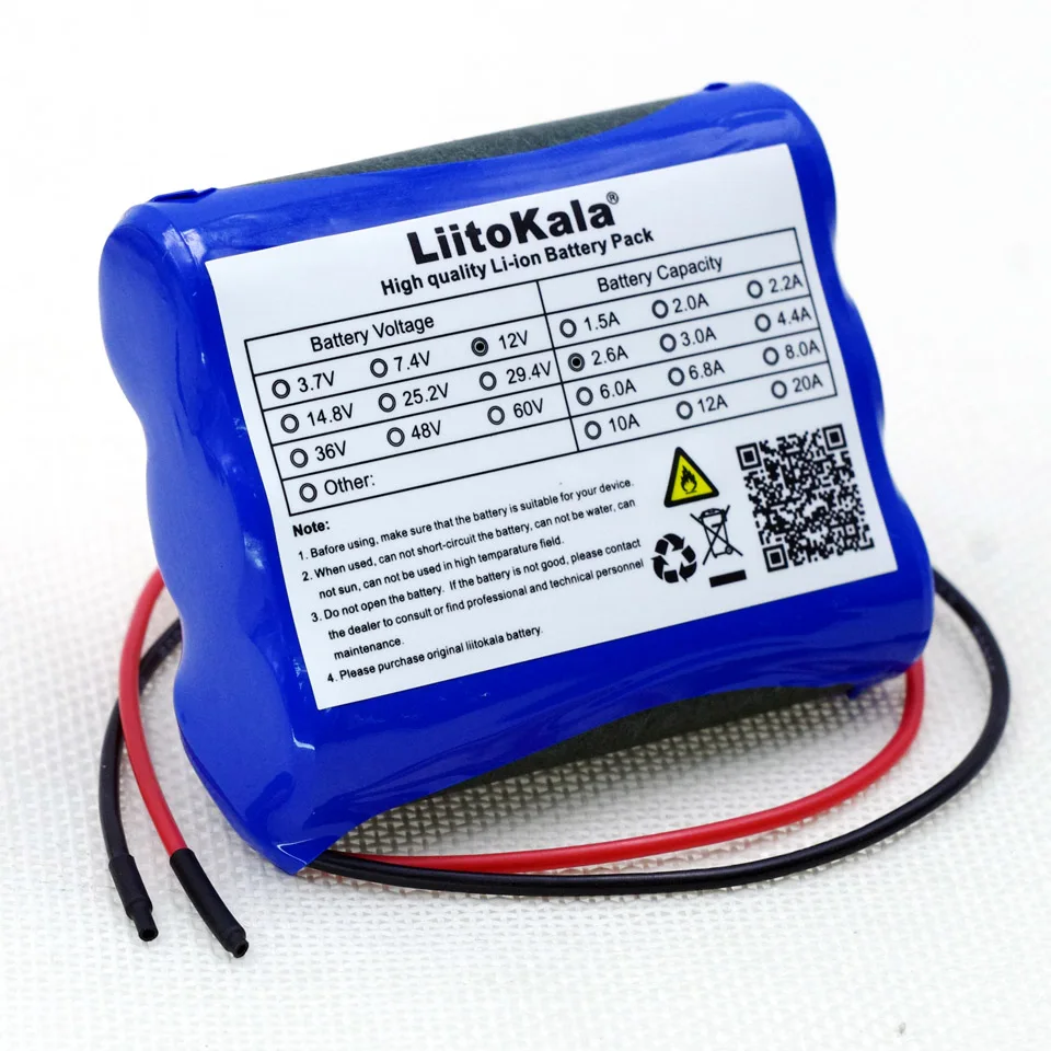 Liitokala N 12V 2600mAh литий-ионный аккумулятор 12,6 V 2.6A до 11,1 V CCTV Камера аккумуляторная батарея 18650 батареи