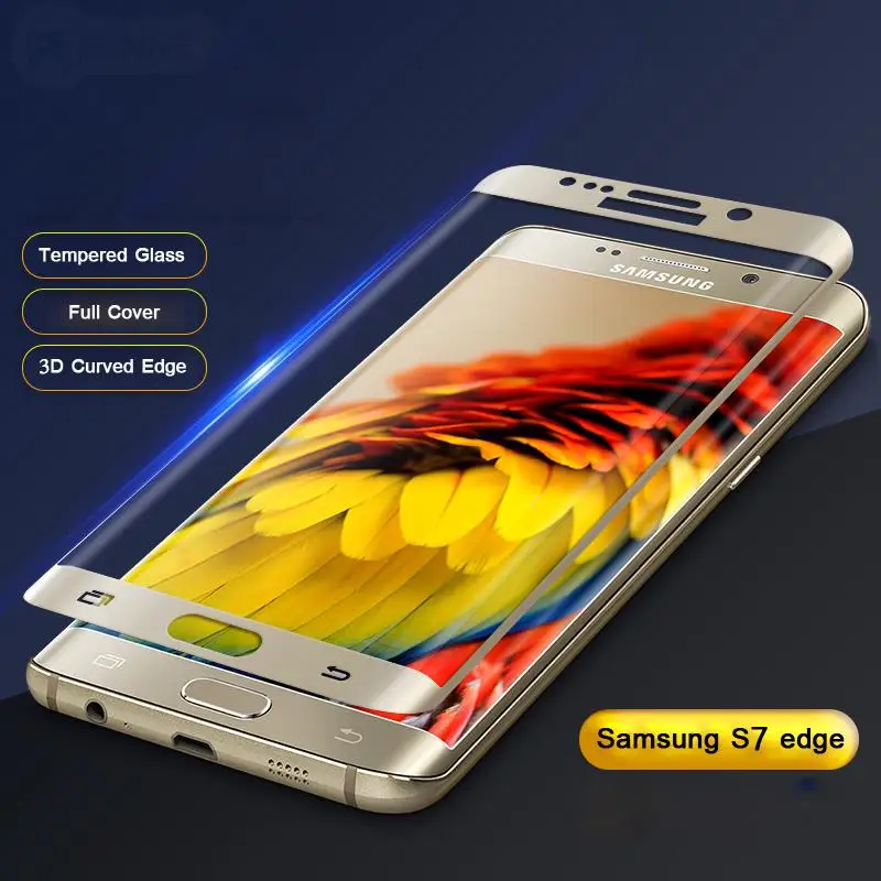 3D Curved Edge s7 edge Tempered Glass for samsung galaxy s7 edge screen