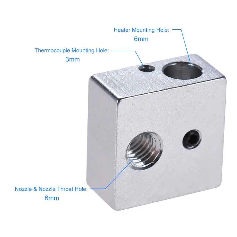 Anet A8 و A6 3D طابعة جزء 2 قطعة 0.4 مللي متر الطارد فوهة + 2 قطعة 1.75 مللي متر الحلق أنبوب + 2 قطعة سخان كتل Hotend ل Mk8 Makerbot