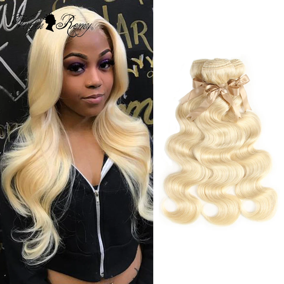 Queen Virgin Remy Brazilian Body Wave Hair 1/3/4 Bundles/Lot 10-26 Inch 613 Blonde 100% Human Hair Weave Bundles Can Buy 3/4 Pcs