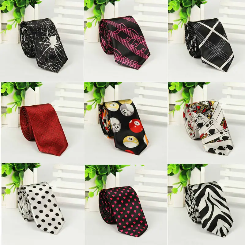 

New Men's Slim Necktie Casual Narrow Ties for Man Brand Fashion Striped Plaid Tie for Wedding Business Polyester Woven Neckties