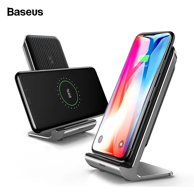 

Baseus Qi Wireless Charger For iPhone X XS Max Xr Samsung S9 Note 9 10W Fast Wireless Charger Charging Pad Stand Docking Station