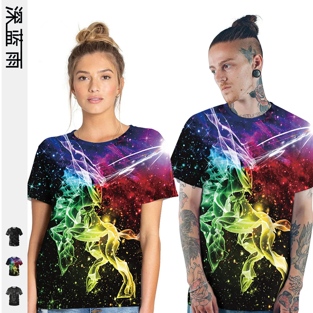 

Starry Sky Human Skeleton Number Printing Ventilation Speed Do T Pity Round Neck Lovers Dress Rendering Unlined Upper Garment