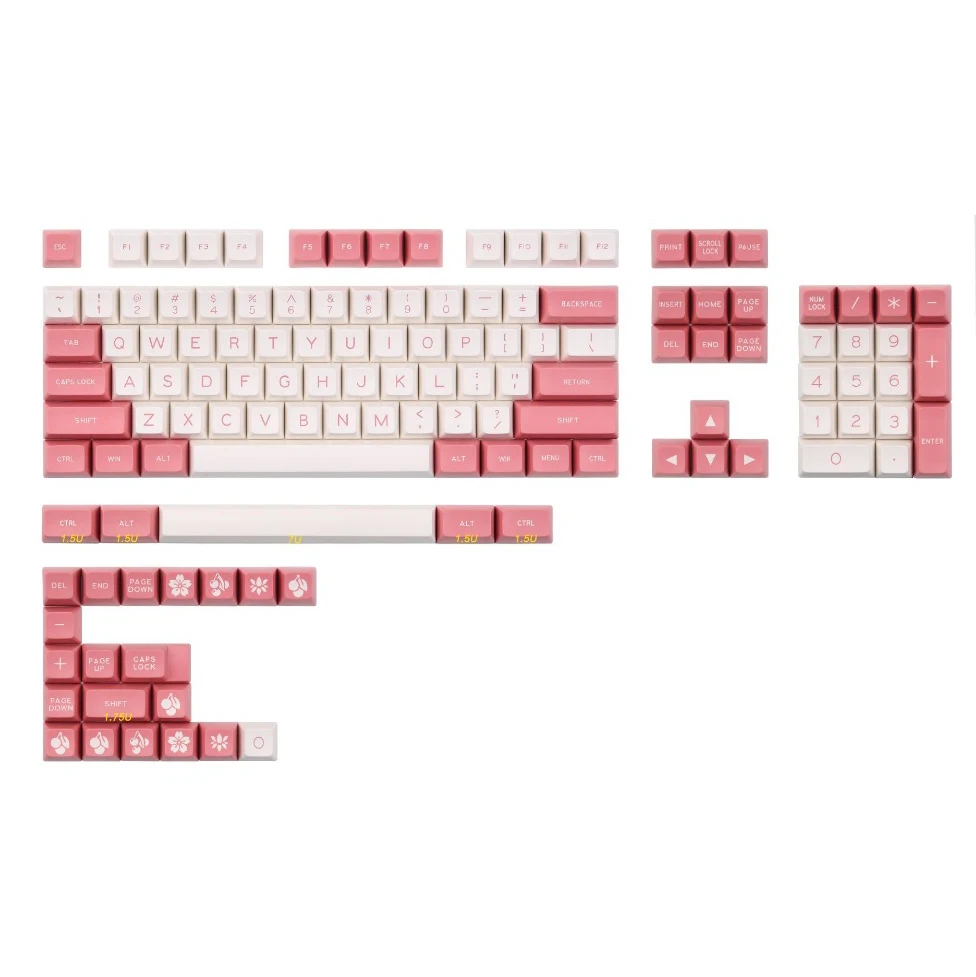MAXKEY розовый и белый SA keycap Doubleshot ABS 130 ключи для cherry механическая клавиатура