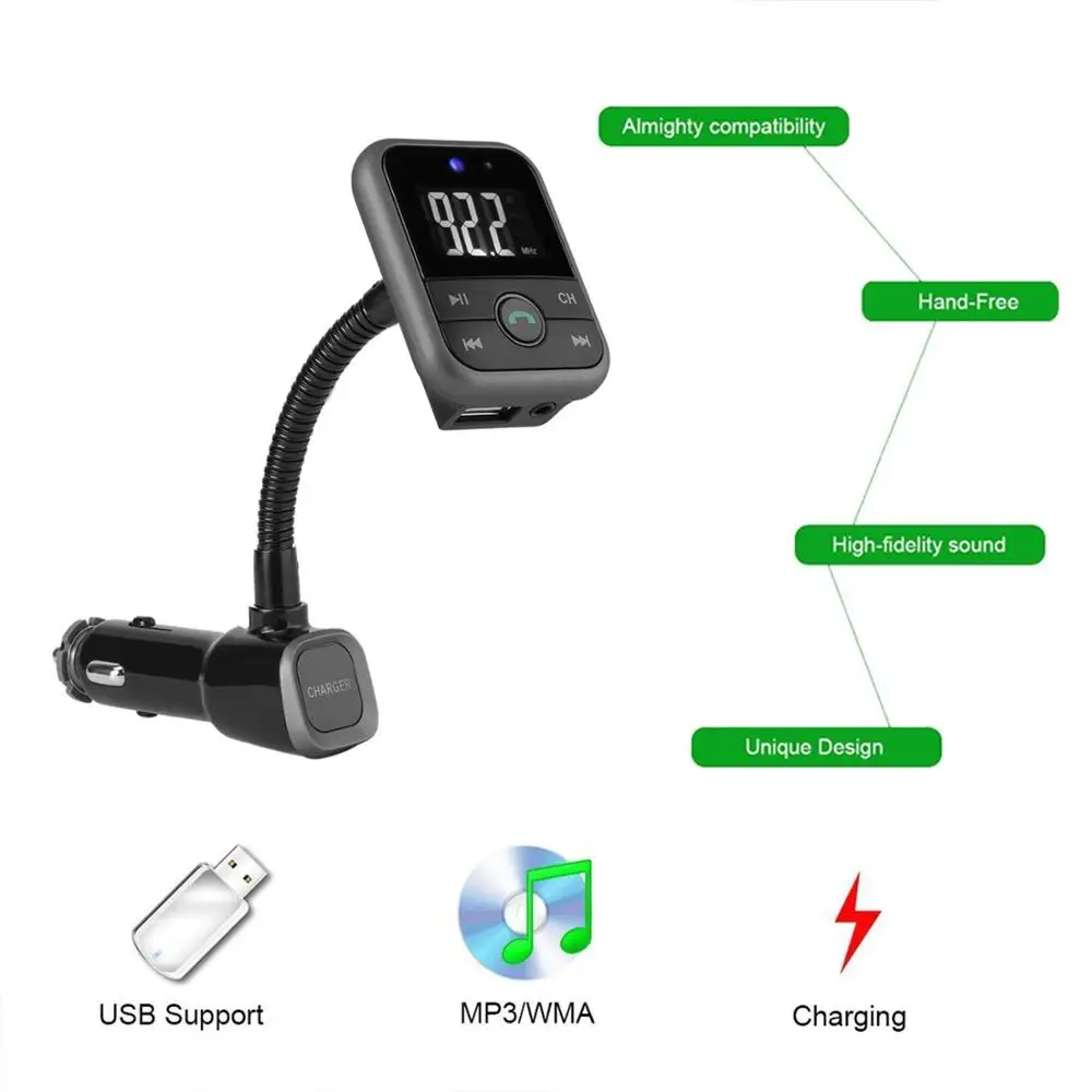 Wireless FM Modulator Radio Adapter Bluetooth Handsfree Car Kit MP3