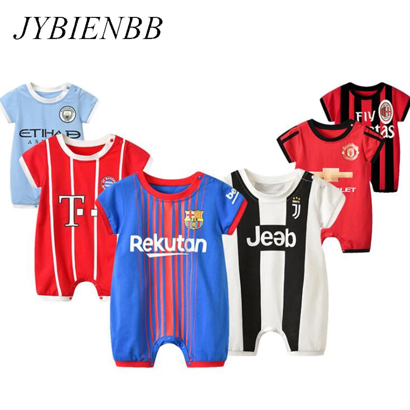 Newborn Bebe Football Barcelona Clothes Suit Infant Romper Boys Girls