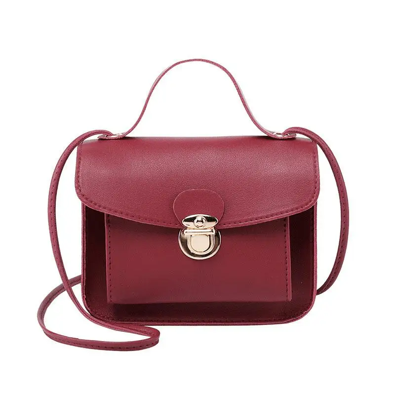 PinShang Женская Повседневная модная одноцветная Милая Наплечная Сумка в стиле мини квадратная сумка кожаная сумка для телефона сумка через плечо