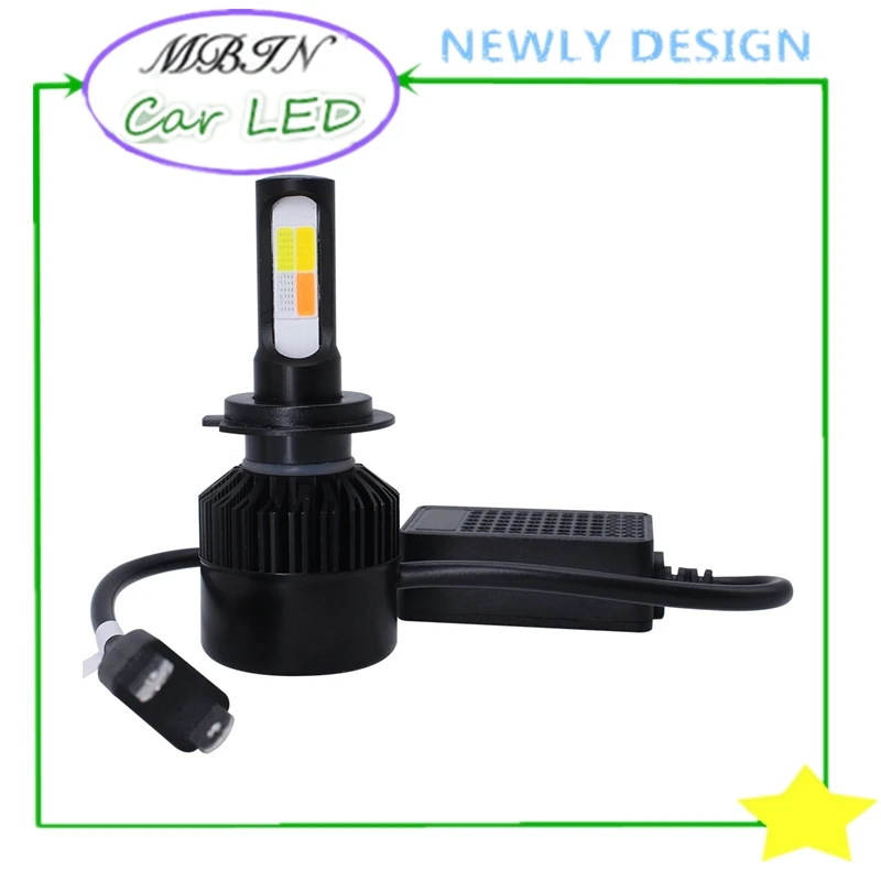 

MX4 led headlight H1 kit COB 8000LM 36W 4 colours and flash in one lamp auto Four colors change front fog lamp driving bulbs