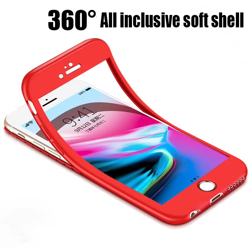 360 Full Cover Phone Case For iPhone XS Max X XR 5 5S SE 6 6S 7 8 Plus 6Plus 7Plus Soft Silicone protect Coque For iPhone XSMax iphone se wallet case iPhone SE