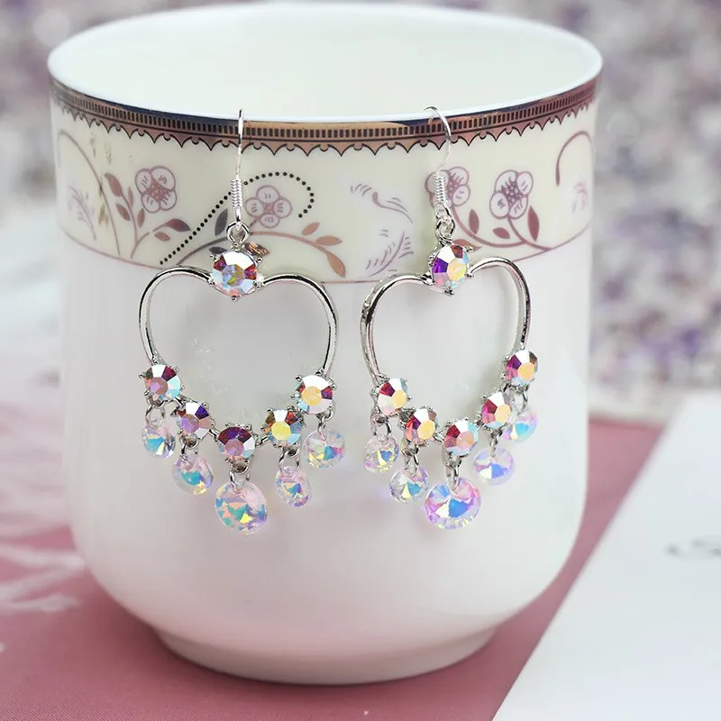 Heart crystal Earring Vintage Dangle Earring Fashion Elegant Earring