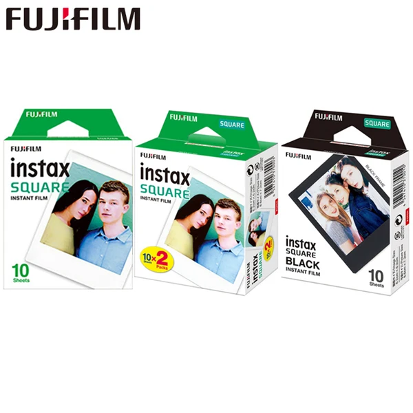 10-100 листов Fujifilm Instax квадратная мгновенная белая черная рамка пленка для Fuji SQ10 SQ6 Share SP-3 принтер фотокамера - Цвет: 3 in 1