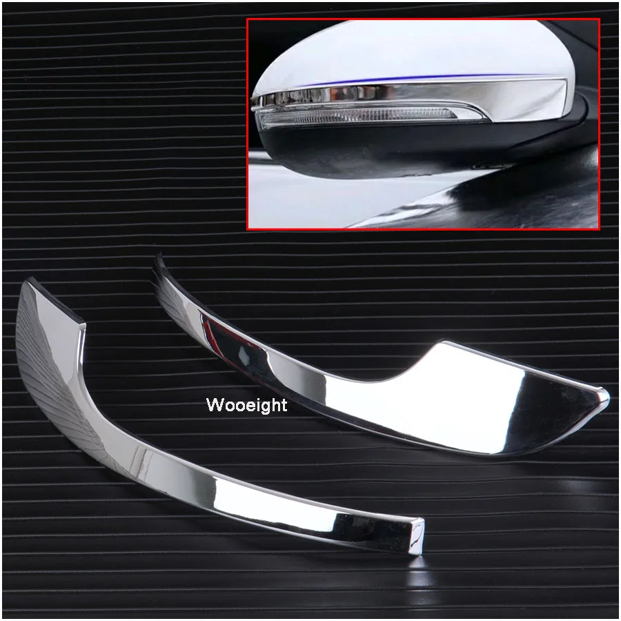Wooeight 2Pcs Car ABS Side Mirror Chrome Cover Trim Molding Strip Rear View Bezel Frame Garnish Protector For Hyundai Tucson 2016 2017 (1)
