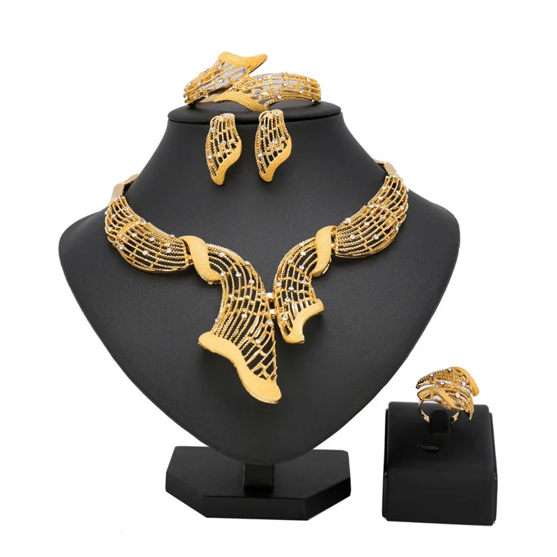 

African Jewelry Sets Nigerian Wedding Jewelry Set For Women crystal Fashion Jewellery Bridal Indian Jewelry Set