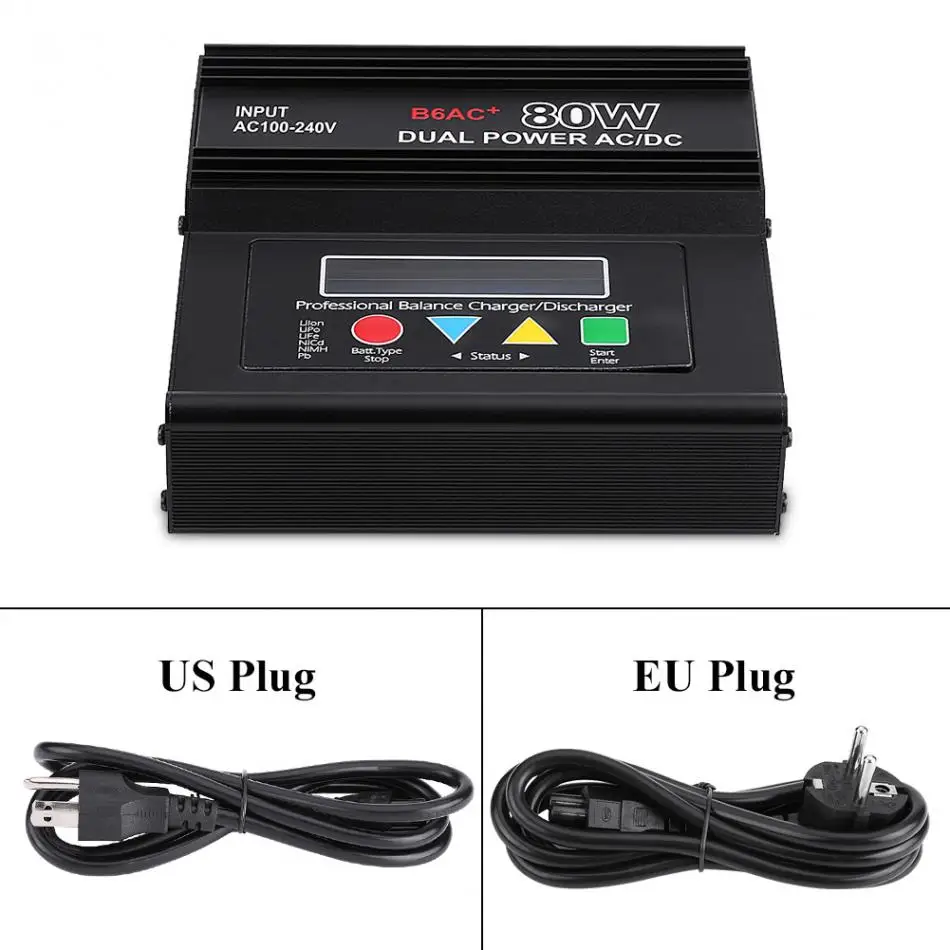 

80W RC Multi Battery Charger DC/AC Dual Power Balance Charger Discharger for LiPo LiFe Lilon NiCd NiMh Pb Battery High Quality