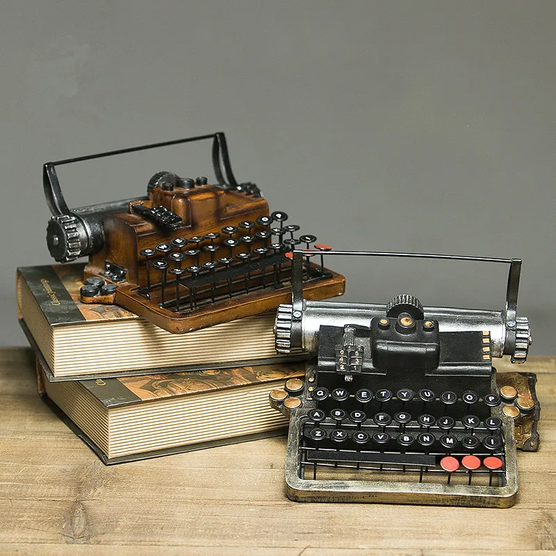 

Model Resin Typewriter Figurines Handicrafts Vintage Antique Marking Machine Miniatures Model Home Decoration Crafts Gift