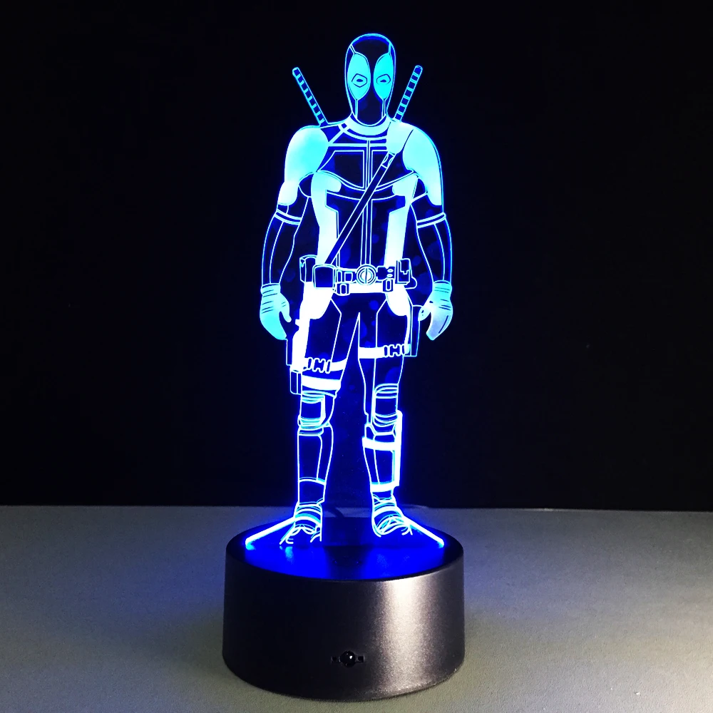 

RGB LED 3D Lamp Star Wars Decor Bulbing Night Light Marvel Deadpool Ironman LED Lighting Home Bedside Nightlight for Child Gift