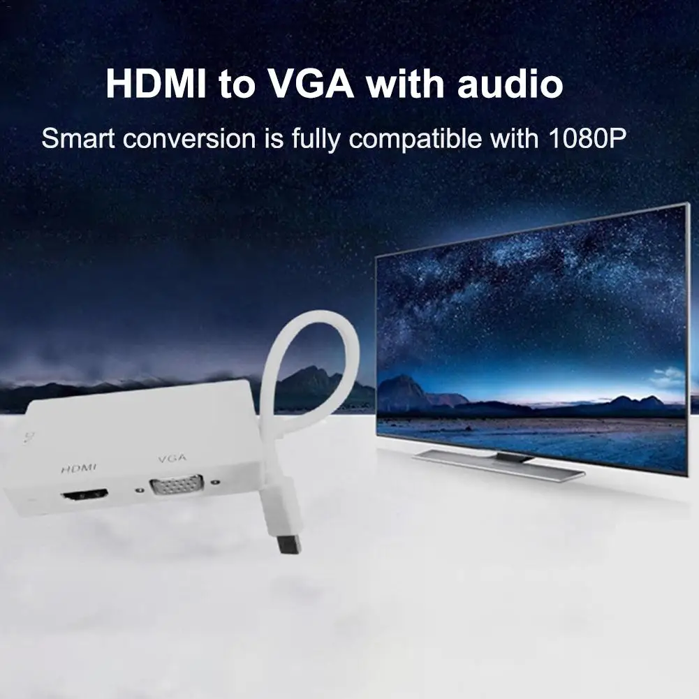 3 в 1 Mini display port MINI DP штекер HDMI DVI вставной конвертер для VGA адаптер кабель Apple MacBook Air