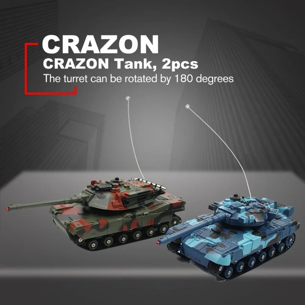 

CRAZON 2pcs Simulation Radio Remote Control Infrared Battle Tank Models RC Automatic Vehicle Toys Car for Children Boy Gift