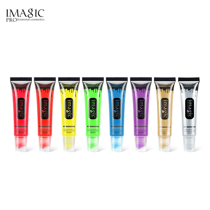 

IMAGIC Halloween UV Face Paint professional Beauty Makeup Neon UV Bright Face & Body Paint Fluorescent Rave Festival Painting