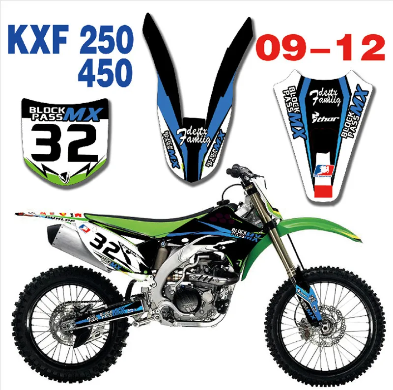 Графика фоны наклейки Наборы для Kawasaki KX250F KXF250 KX450F KXF450 2009 2010 2011 2012 KXF 250 450 KX 250F |